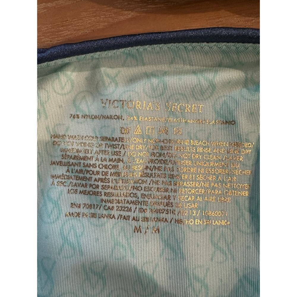 Victoria's Secret Very Sexy Push Up Bandeau Bikini Blue Shimmer 34B M NEW - Picture 9 of 10